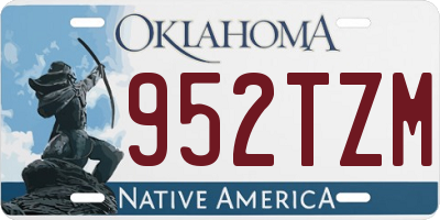 OK license plate 952TZM