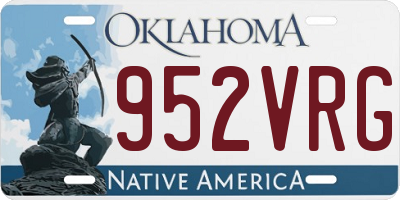 OK license plate 952VRG