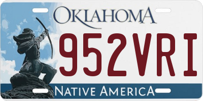 OK license plate 952VRI