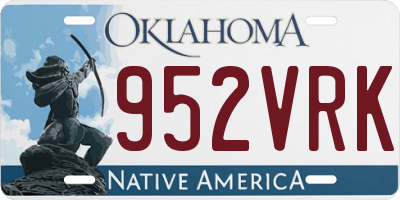 OK license plate 952VRK