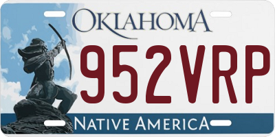 OK license plate 952VRP