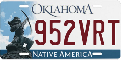 OK license plate 952VRT
