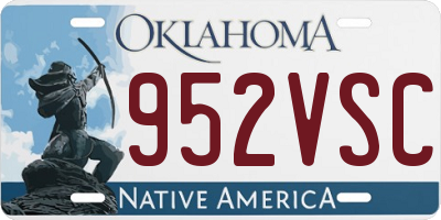 OK license plate 952VSC
