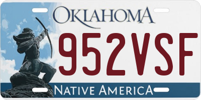 OK license plate 952VSF
