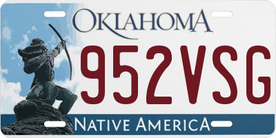 OK license plate 952VSG