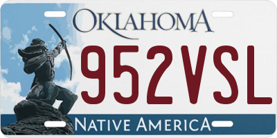 OK license plate 952VSL