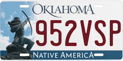 OK license plate 952VSP