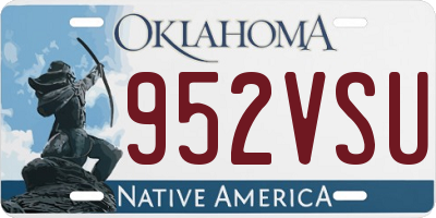 OK license plate 952VSU