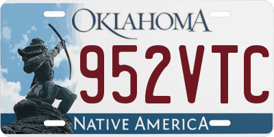 OK license plate 952VTC