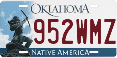 OK license plate 952WMZ