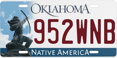 OK license plate 952WNB