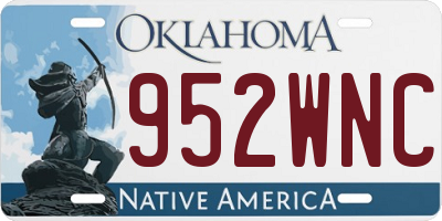 OK license plate 952WNC