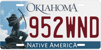 OK license plate 952WND