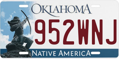OK license plate 952WNJ