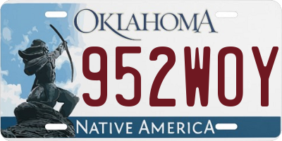 OK license plate 952WOY