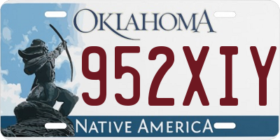 OK license plate 952XIY