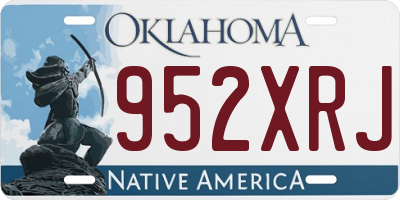 OK license plate 952XRJ