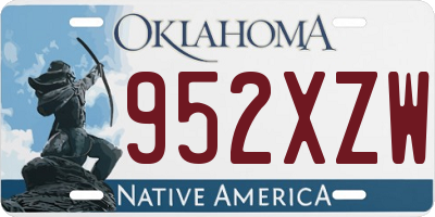 OK license plate 952XZW