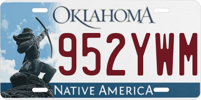 OK license plate 952YWM