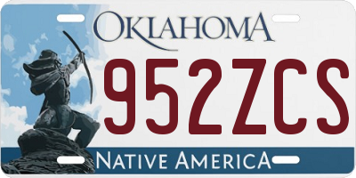 OK license plate 952ZCS