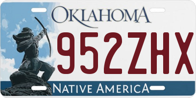 OK license plate 952ZHX
