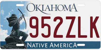 OK license plate 952ZLK