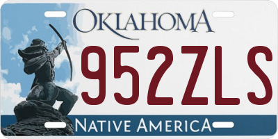 OK license plate 952ZLS