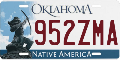 OK license plate 952ZMA