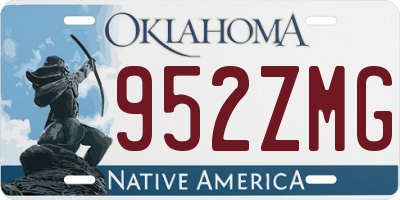 OK license plate 952ZMG