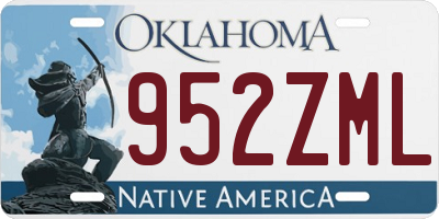 OK license plate 952ZML