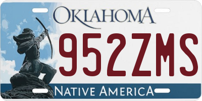 OK license plate 952ZMS