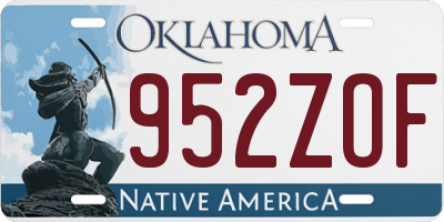OK license plate 952ZOF