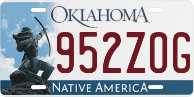 OK license plate 952ZOG