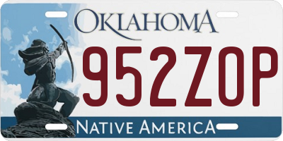 OK license plate 952ZOP
