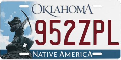 OK license plate 952ZPL