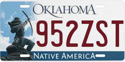 OK license plate 952ZST