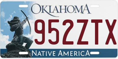 OK license plate 952ZTX
