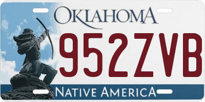 OK license plate 952ZVB
