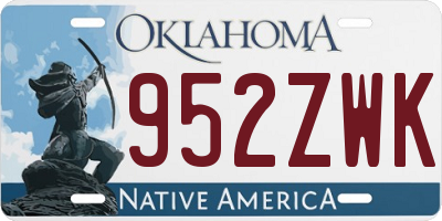 OK license plate 952ZWK