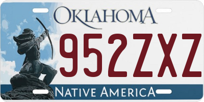 OK license plate 952ZXZ