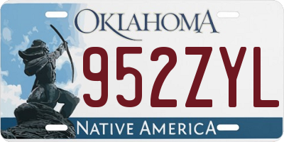 OK license plate 952ZYL