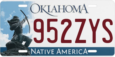 OK license plate 952ZYS