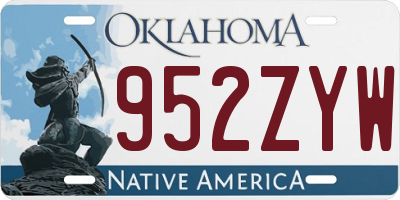 OK license plate 952ZYW