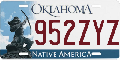 OK license plate 952ZYZ