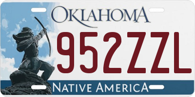 OK license plate 952ZZL