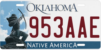 OK license plate 953AAE