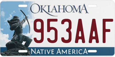 OK license plate 953AAF