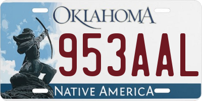 OK license plate 953AAL