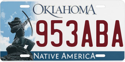 OK license plate 953ABA