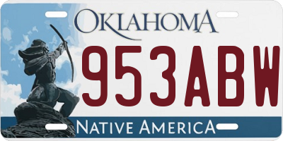 OK license plate 953ABW